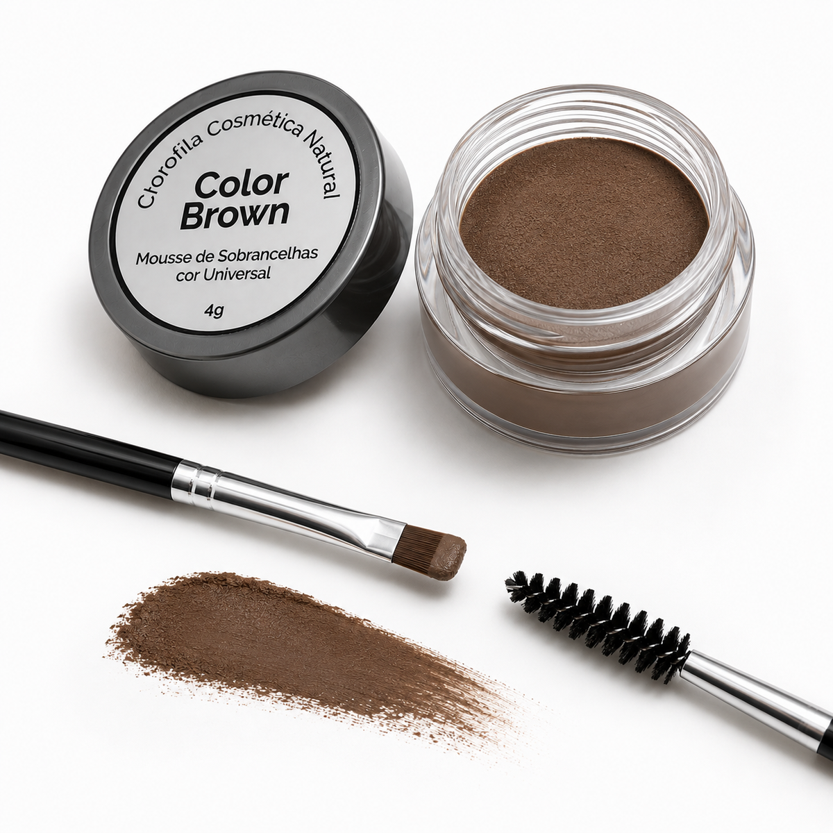 ColorBrown mousse para sobrancelhas castanho natural com textura mate – Clorofila Cosmética Natural